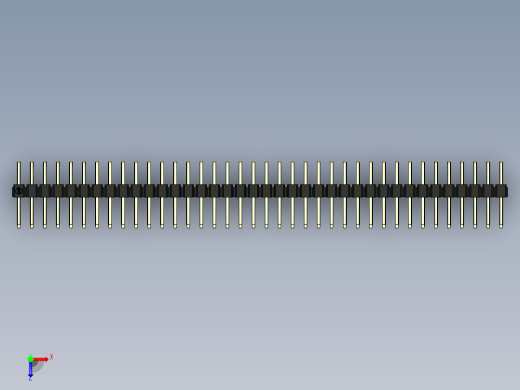 彩色公排针 100mil 2.54mm 系列-DS1022_black_2x38p_100mil_TypeD_rev1.0俯视缩略图