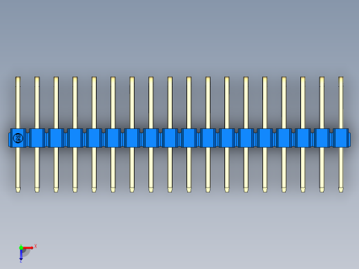 彩色公排针 100mil 2.54mm 系列-DS1022_blue_3x18p_100mil_TypeD_rev1.0俯视缩略图