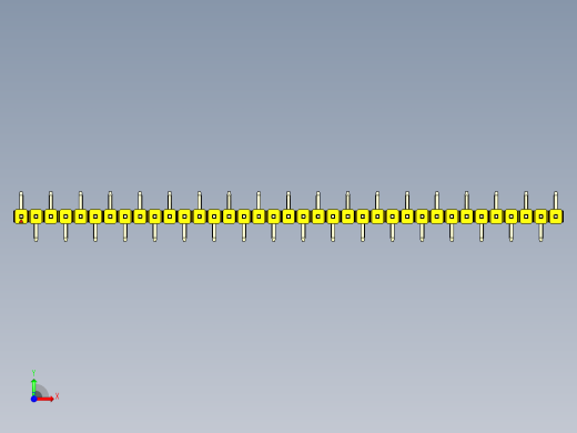 彩色公排针 100mil 2.54mm 系列-DS1022_yellow_37p_100mil_Type_SMT_R1_rev1.0前视缩略图