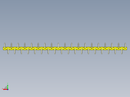 彩色公排针 100mil 2.54mm 系列-DS1022_yellow_37p_100mil_Type_SMT_R1_rev1.0后视缩略图
