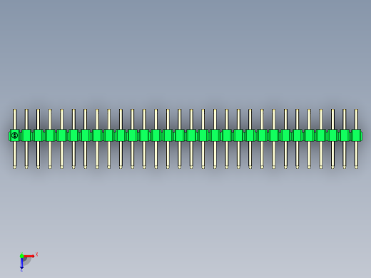 彩色公排针 100mil 2.54mm 系列-DS1022_green_2x30p_100mil_TypeD_rev1.0俯视缩略图