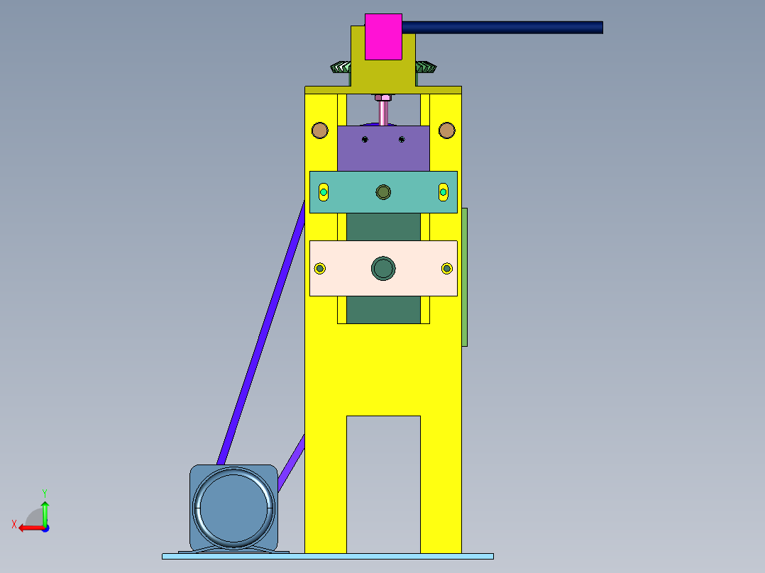 胶辊电动压平机后视图