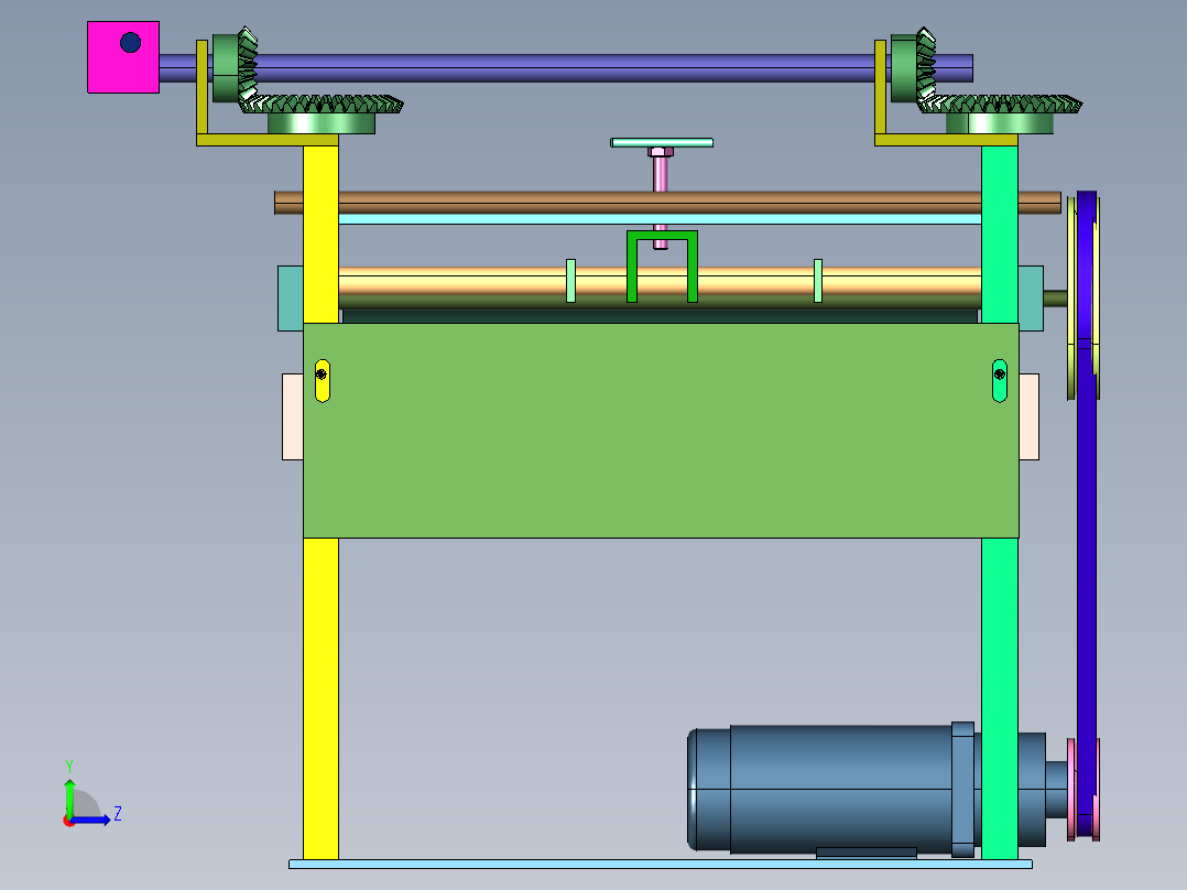 胶辊电动压平机左视图