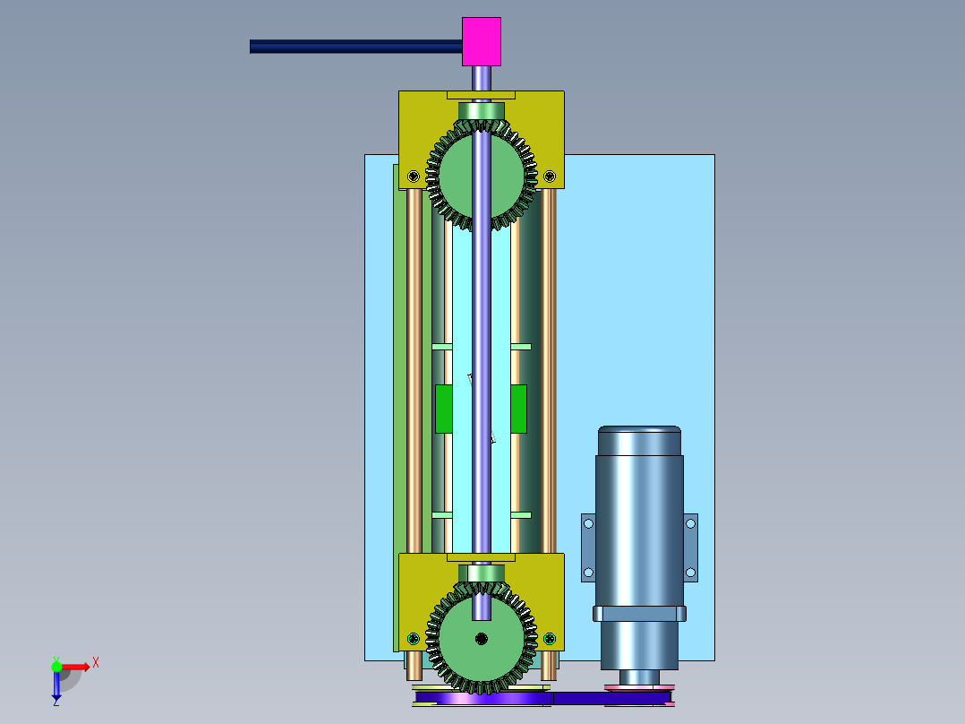 胶辊电动压平机俯视图