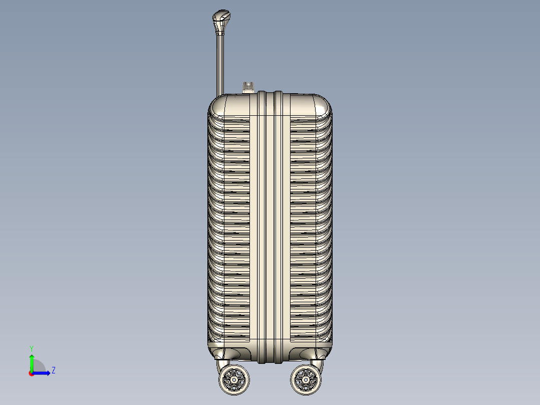 拉杆箱行李箱设计左视图