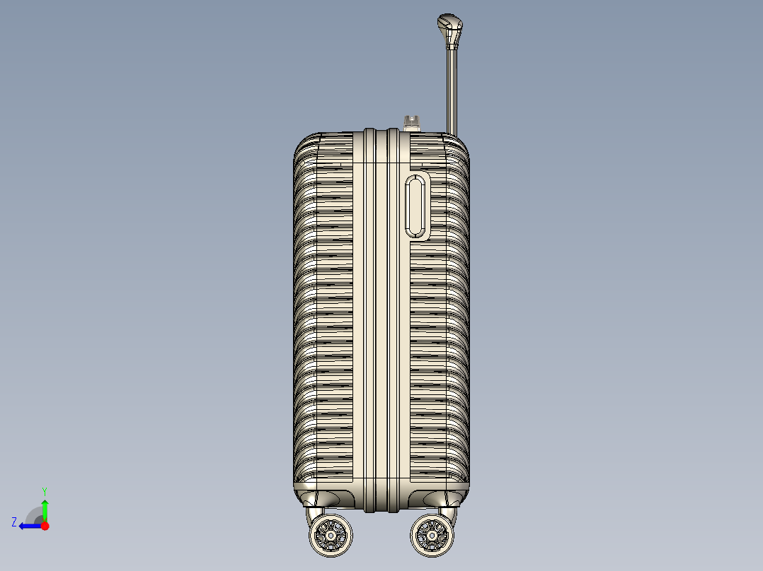 拉杆箱行李箱设计右视图