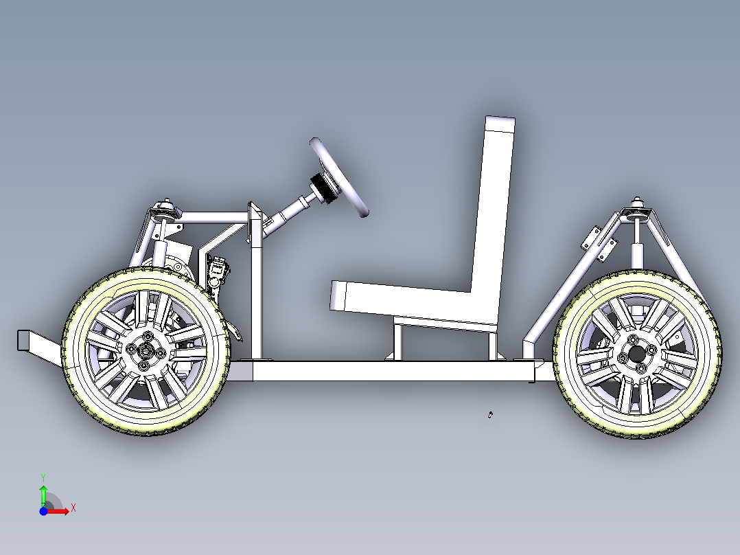 一种全地形小车概念设计【三维CATIA】前视图