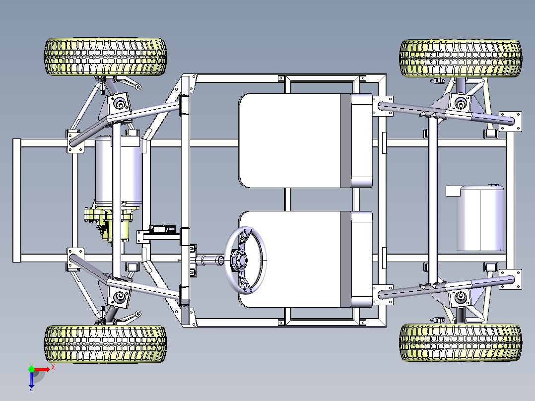 一种全地形小车概念设计【三维CATIA】俯视图