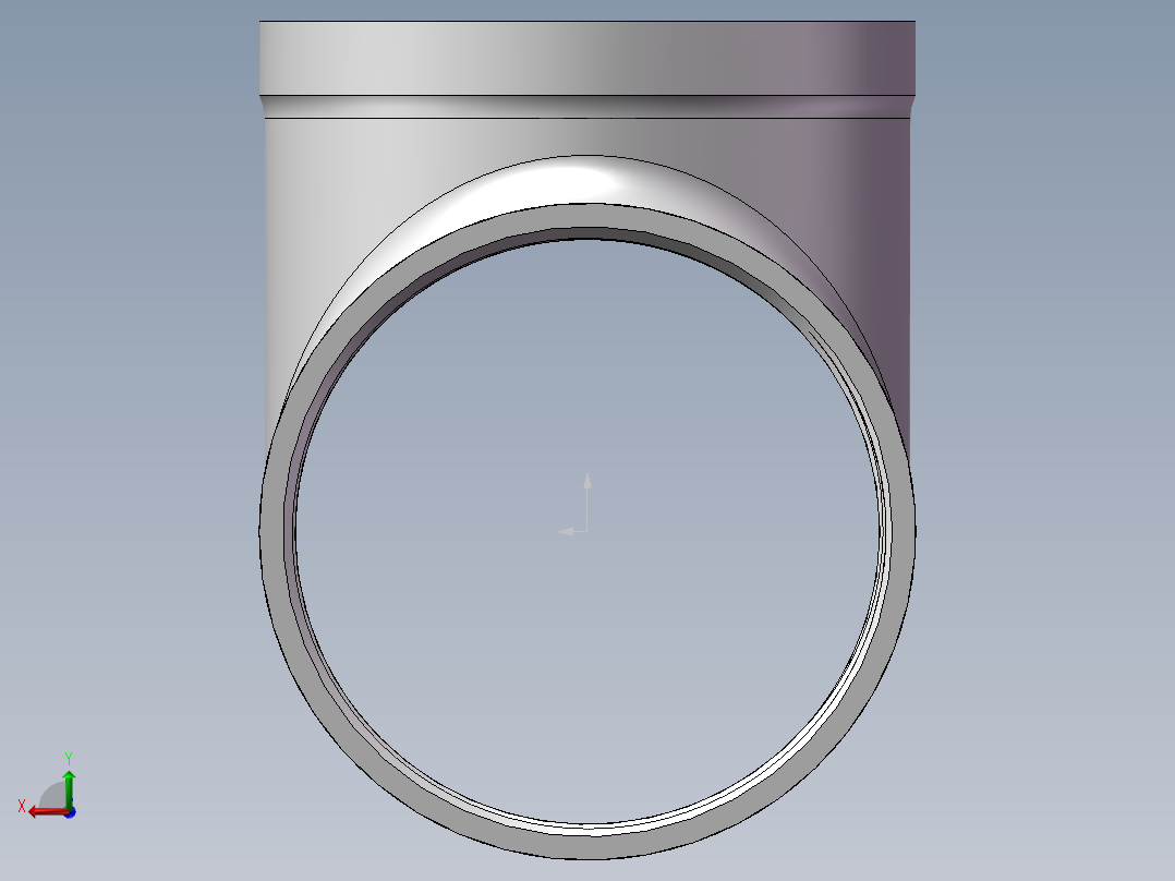 三通-等径 DN100后视图