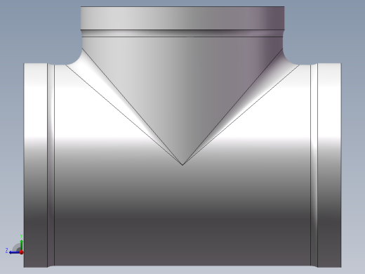 三通-等径 DN100右视缩略图