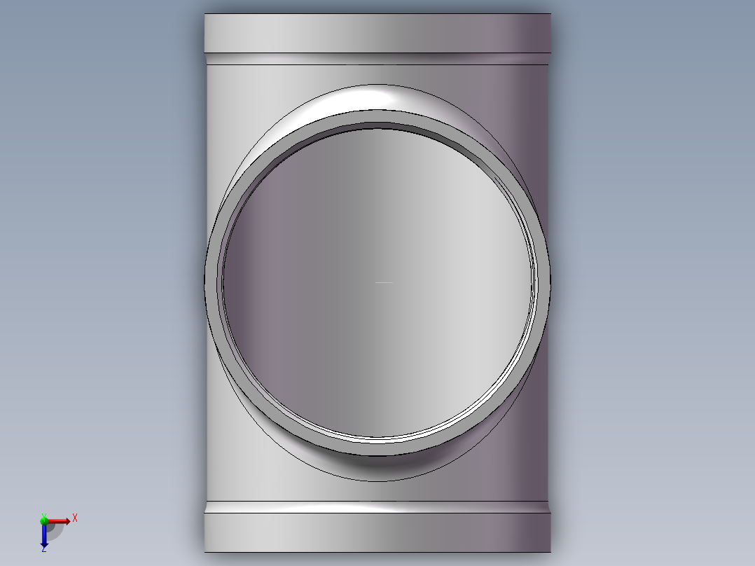 三通-等径 DN100俯视图