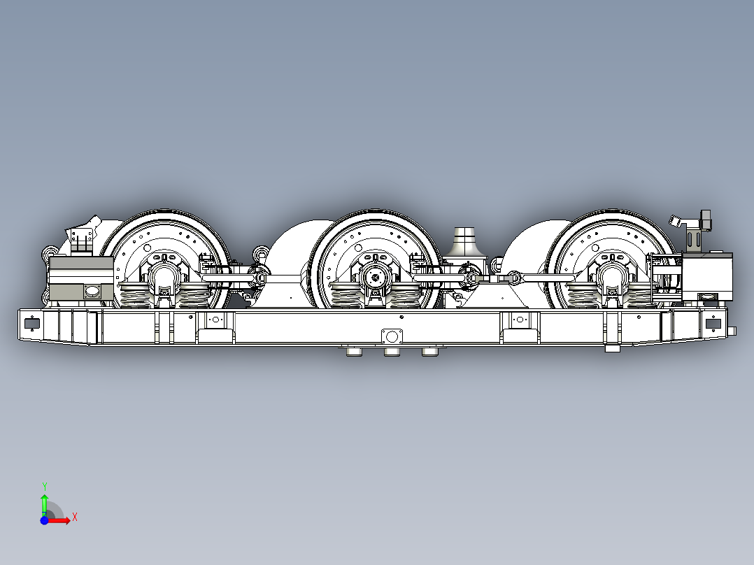 HXD3电力机车转向架SW模型前视图