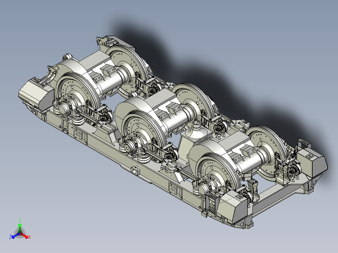 HXD3电力机车转向架SW模型正等轴测图