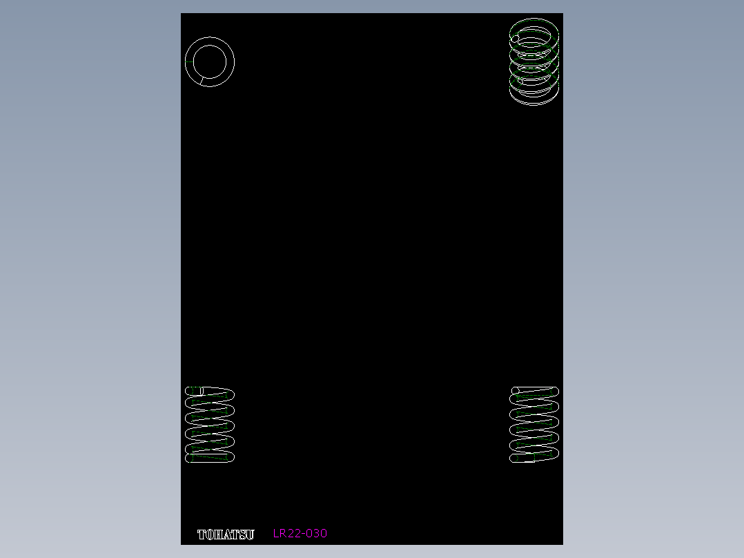 圓線彈簧(32%壓縮量)LR-2D多系列多零件图纸模型