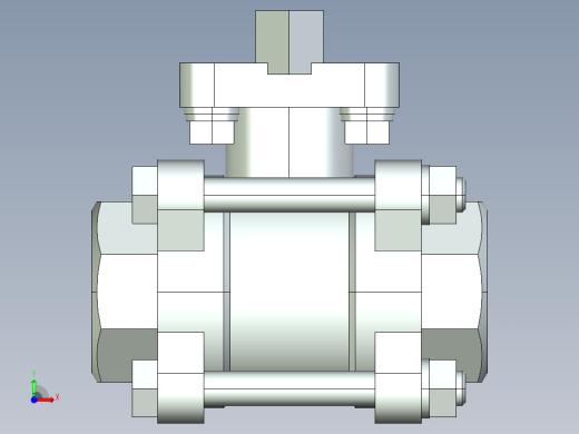 阀门模型-2654_25Quarter_turn_ball_valve前视缩略图