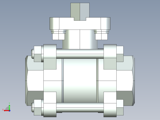阀门模型-2654_25Quarter_turn_ball_valve后视缩略图