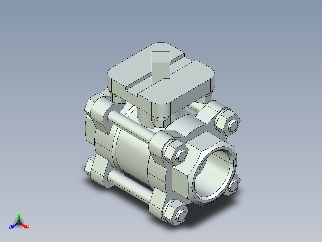 阀门模型-2654_25Quarter_turn_ball_valve正等轴测图