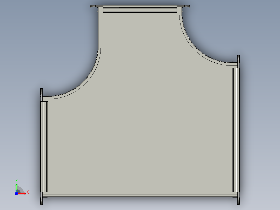 t形通道风管前视图