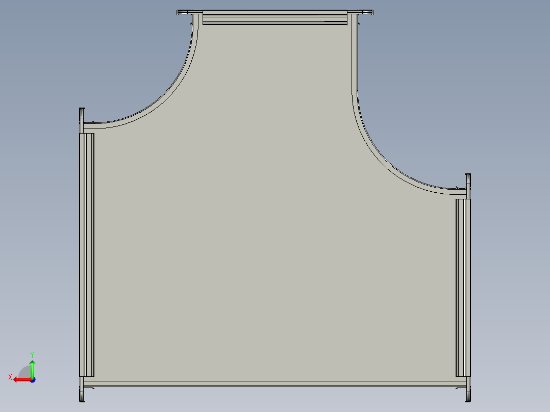 t形通道风管后视图