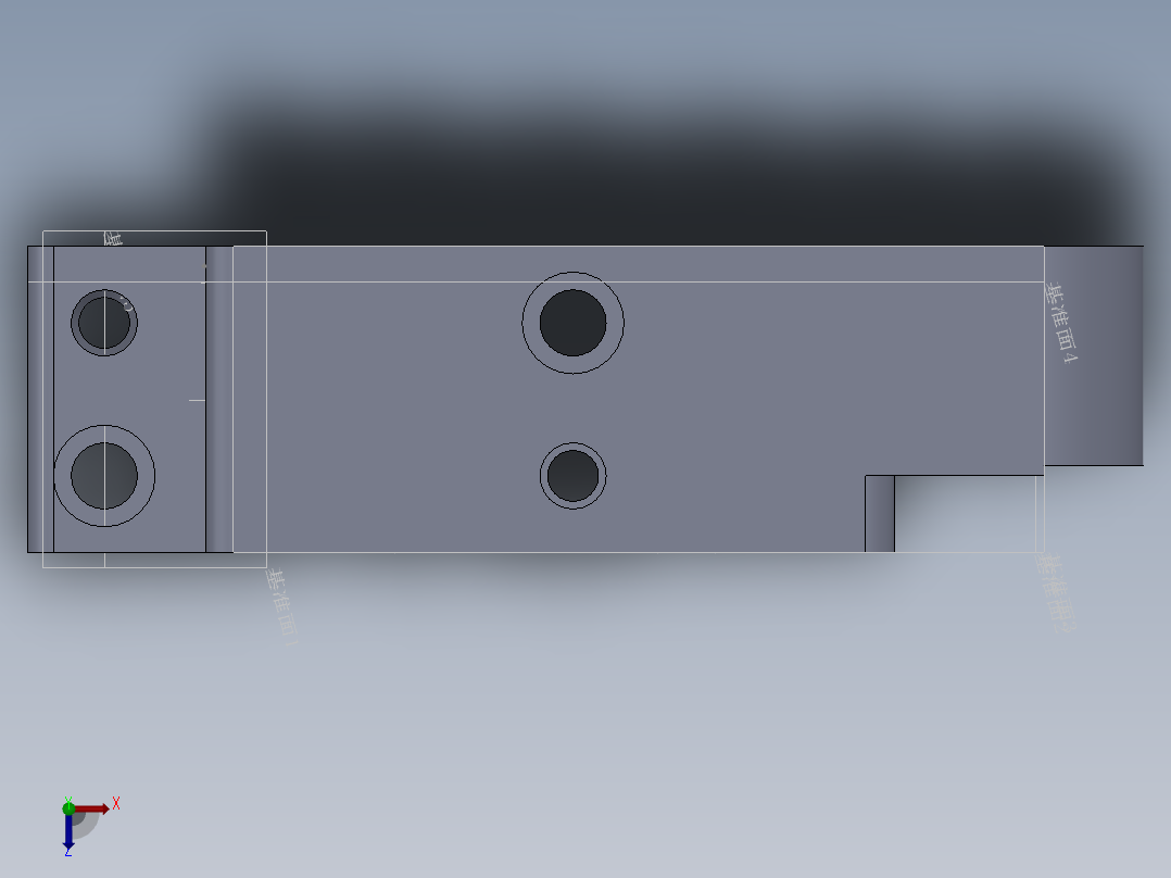 CA6140机床后托架831001的镗Φ40、Φ30.2、Φ25.5孔夹具设计及加工工艺装备含4张CAD图俯视图