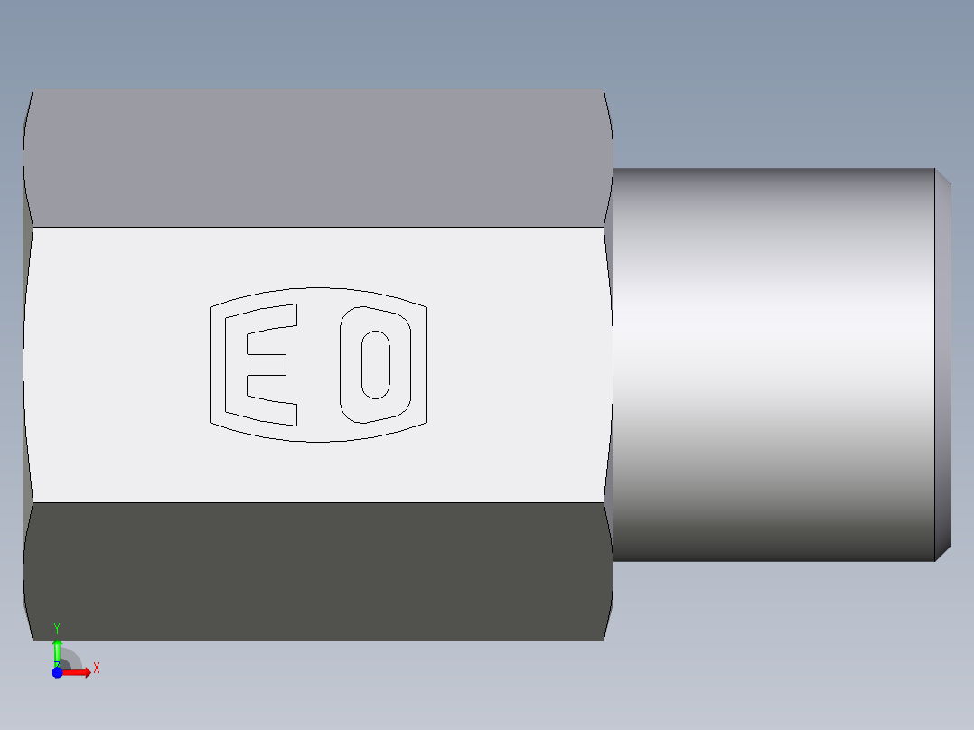 卡套式工业通用硬管接头EO_Swivel_connector_GAI06SMCFX前视图