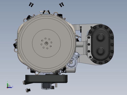 二冲程斜盘增压柴油机左视缩略图