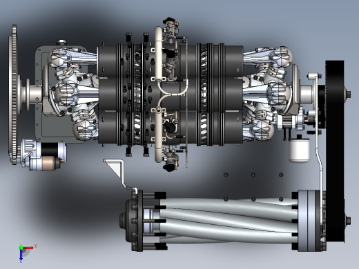 二冲程斜盘增压柴油机俯视缩略图
