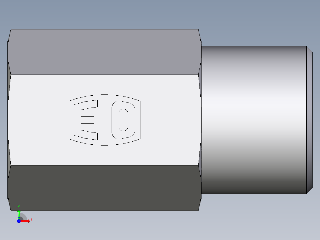 卡套式工业通用硬管接头EO_Swivel_connector_GAI08SM71X前视图
