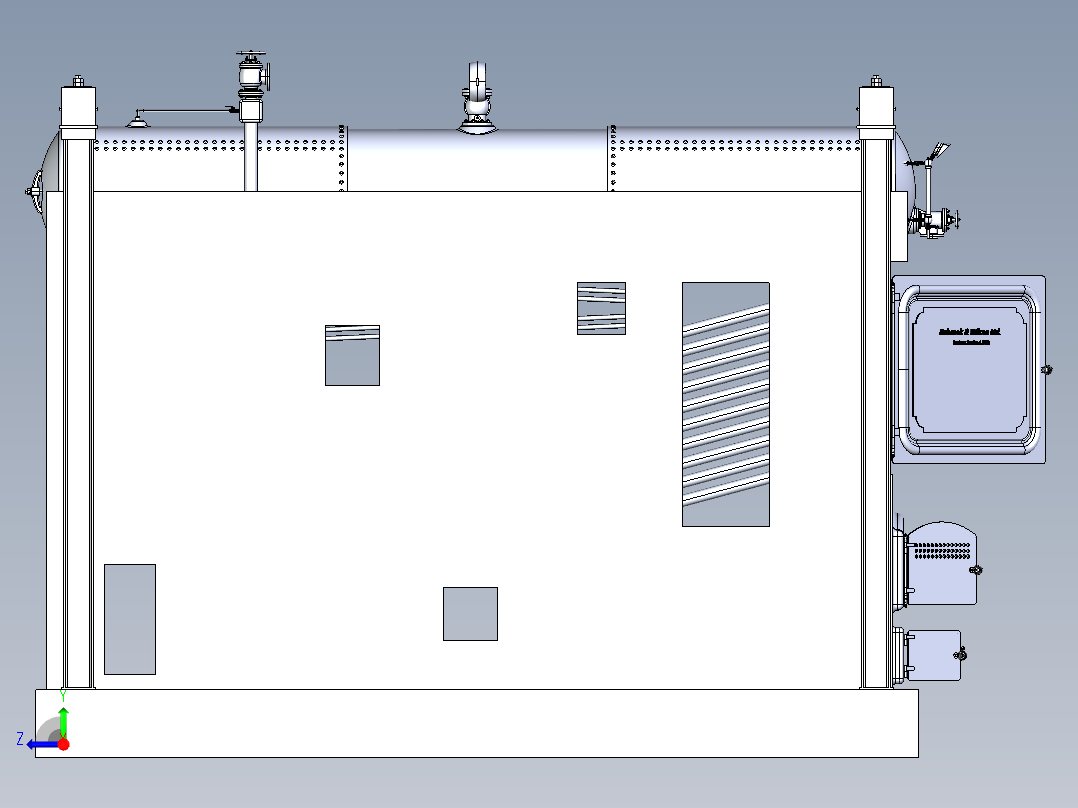Babcock & Wilcox水管安全锅炉结构右视图