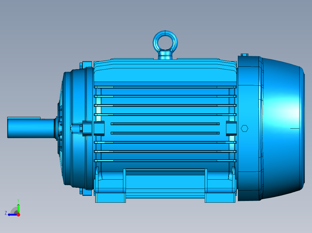 WEG三相电动机256T机架电机右视图