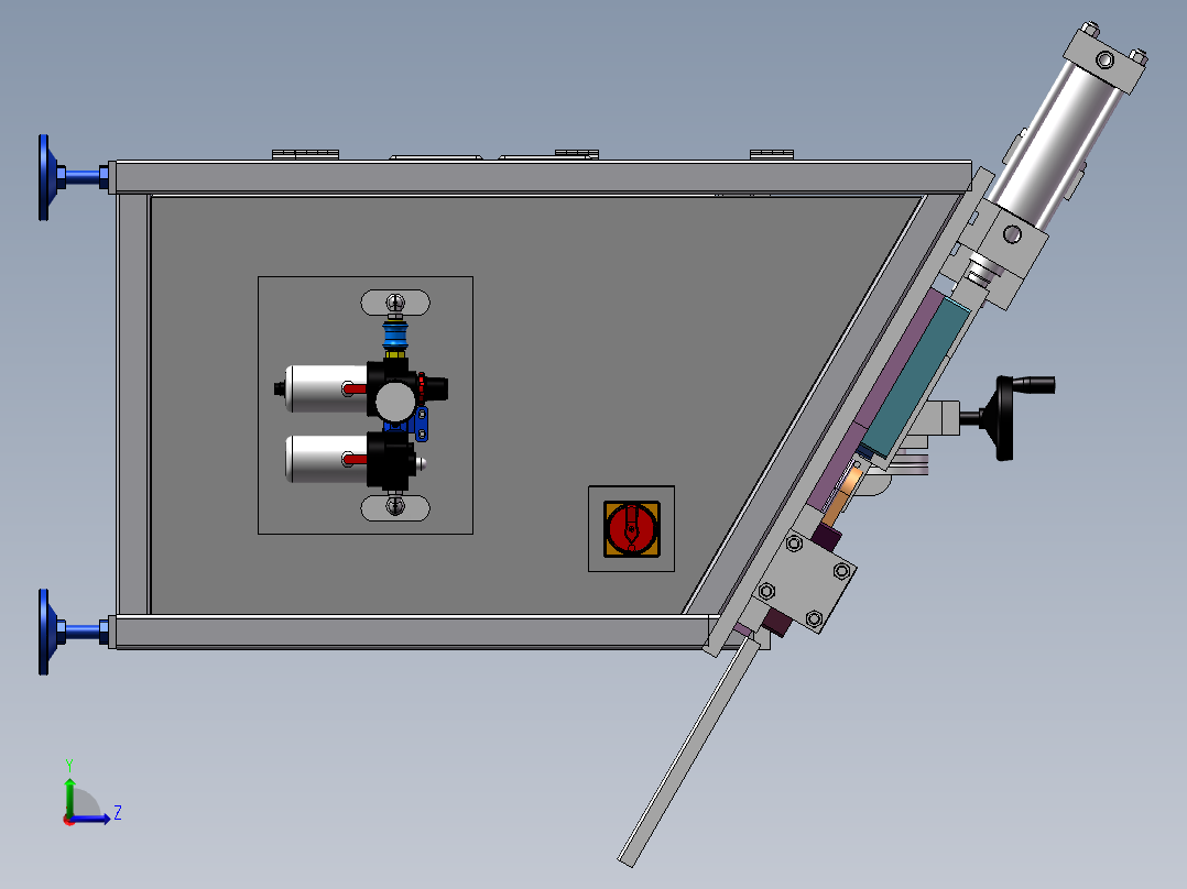 连续自动切断折弯机sw18可编辑左视图