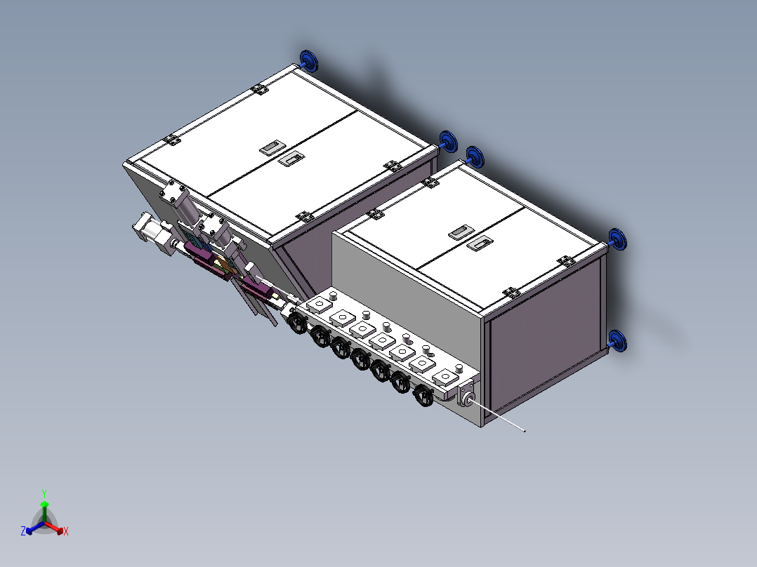 连续自动切断折弯机sw18可编辑正等轴测图