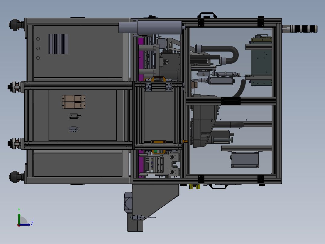 门锁组装通电测试线sw20可编辑左视图