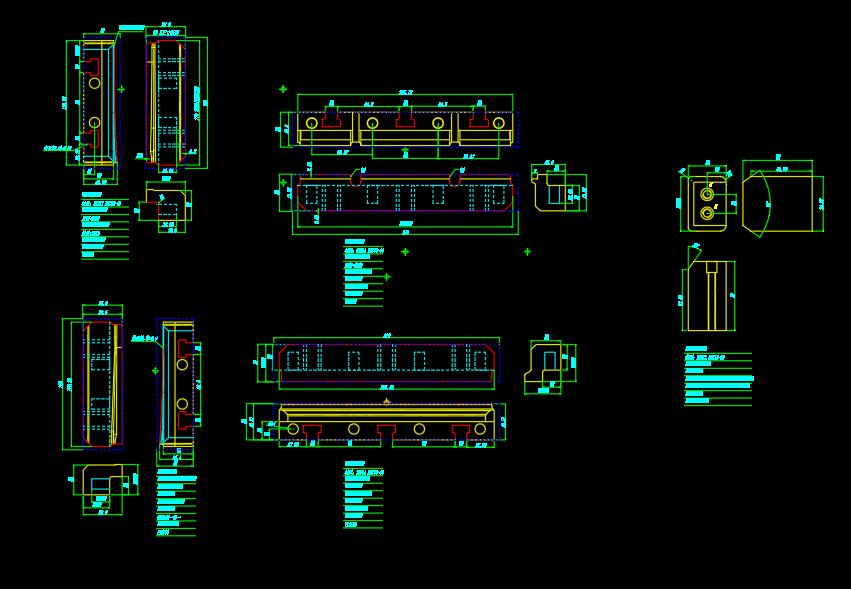 电脑外壳四周侧切模具CAD设计图纸
