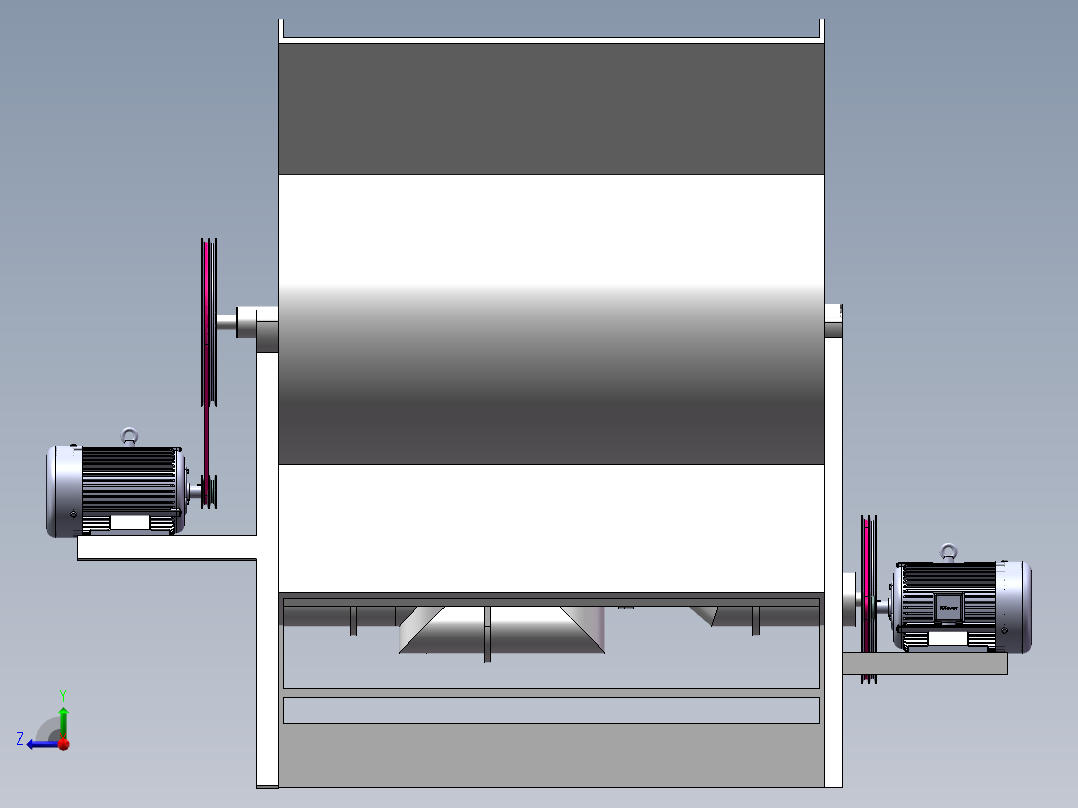 切流式脱粒、分离装置右视图