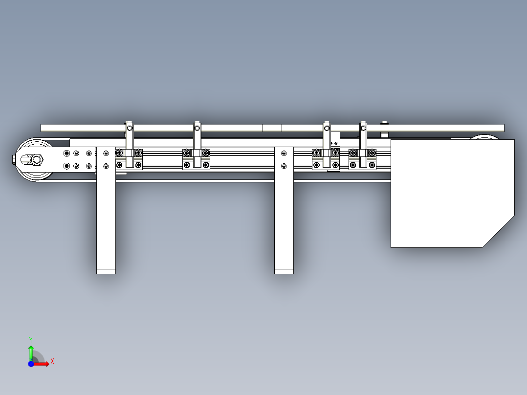 短距皮带输送线设计前视图