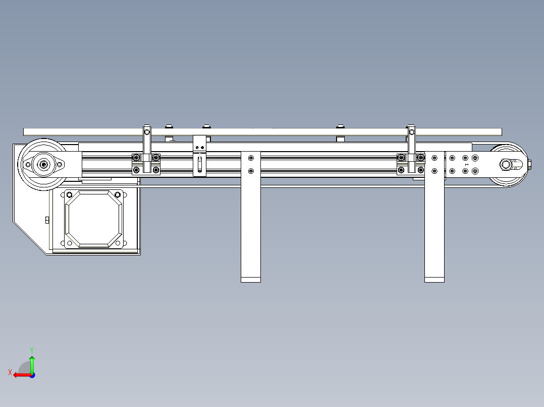 短距皮带输送线设计后视图