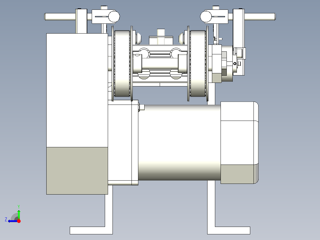 短距皮带输送线设计右视图