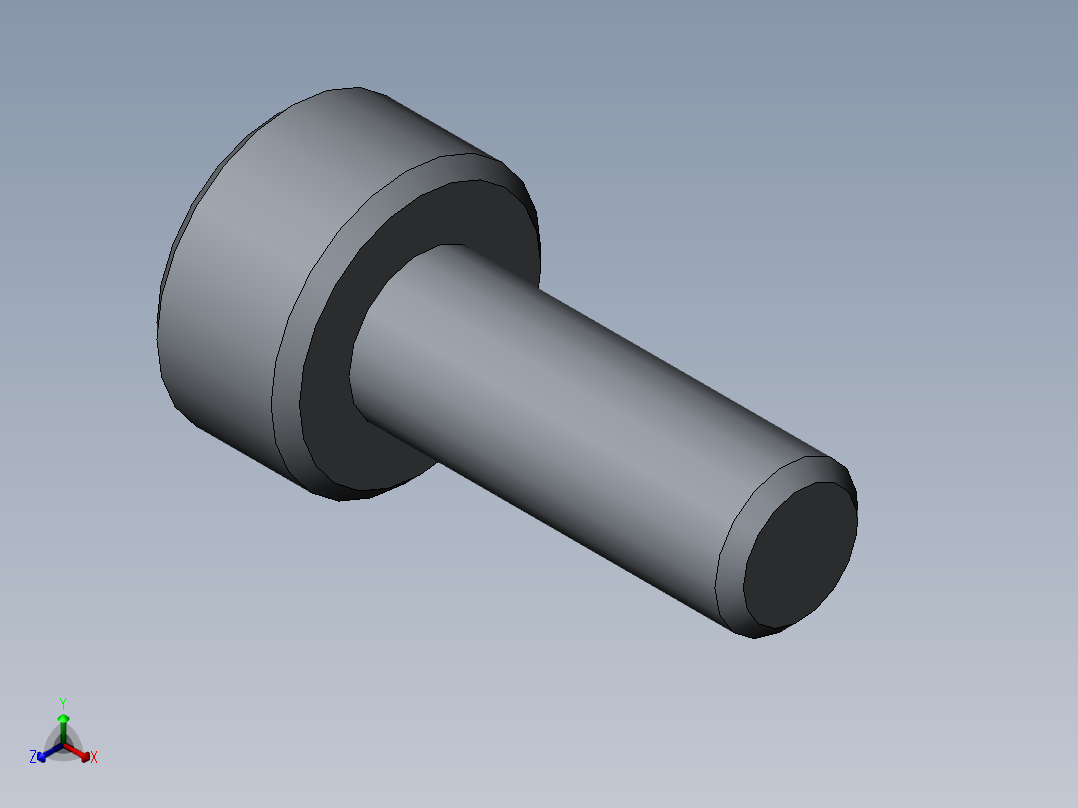 内六角螺丝 东明 全牙 M3-8 A2-70正等轴测图