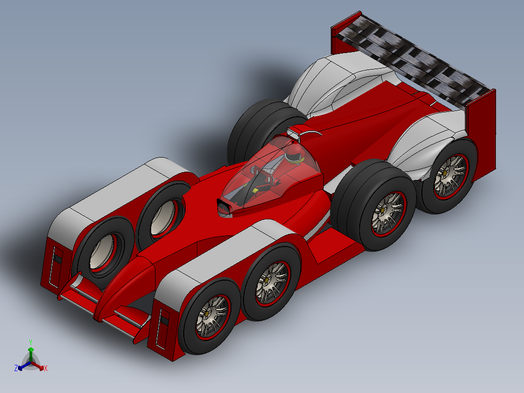 F1概念车UL03  sw20正等轴测图