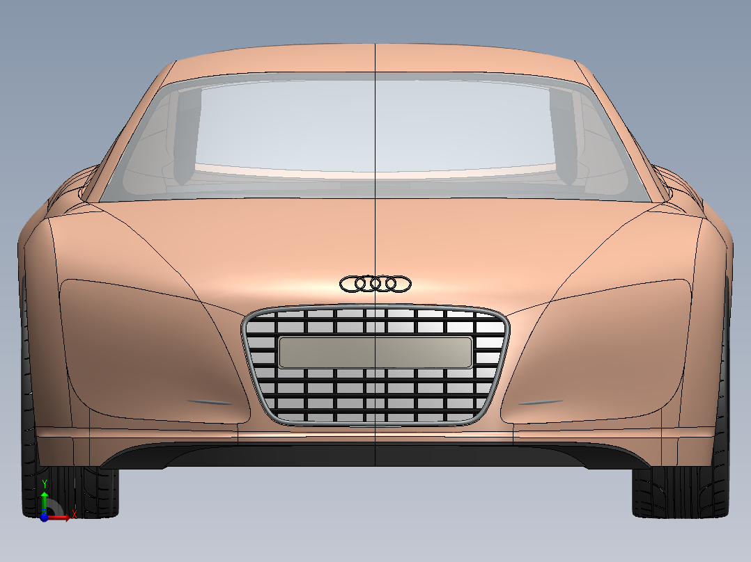 R8轿车外壳造型 sw16前视图