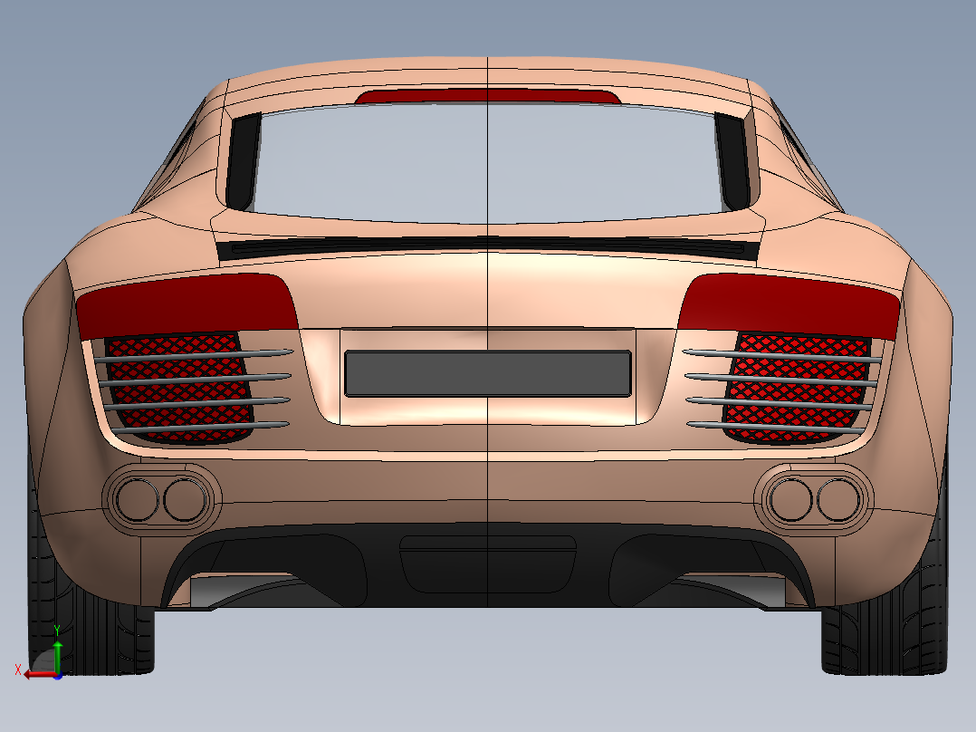 R8轿车外壳造型 sw16后视图