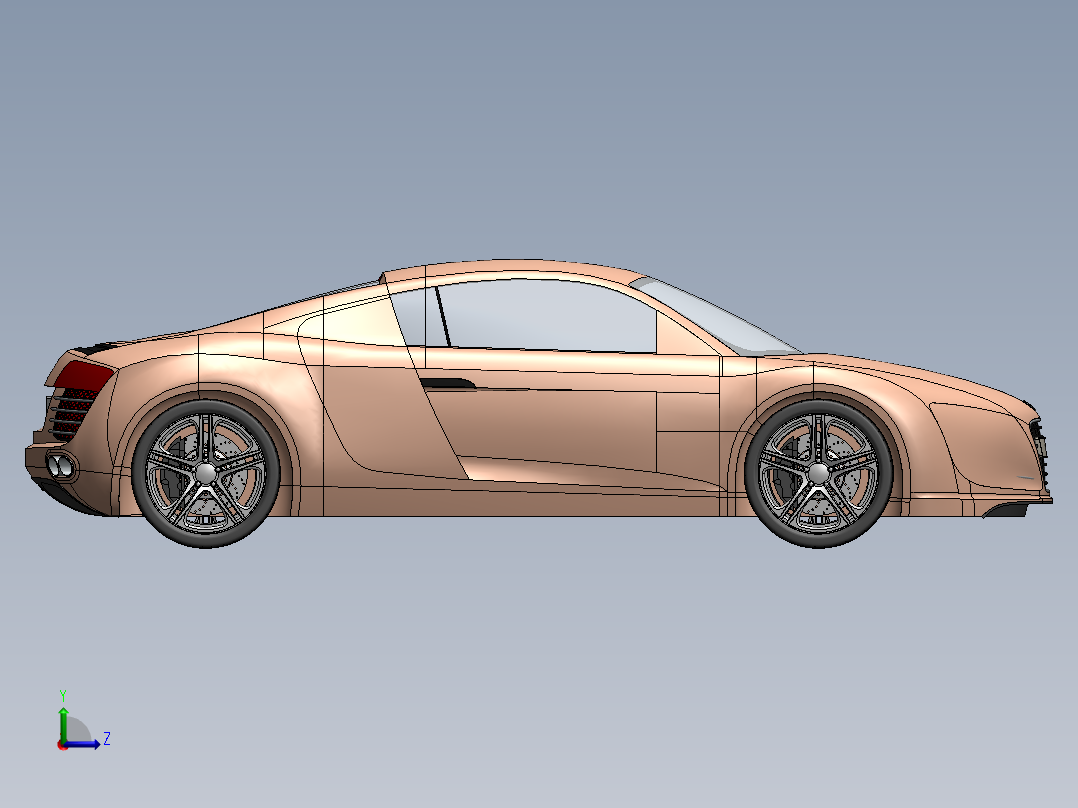 R8轿车外壳造型 sw16左视图