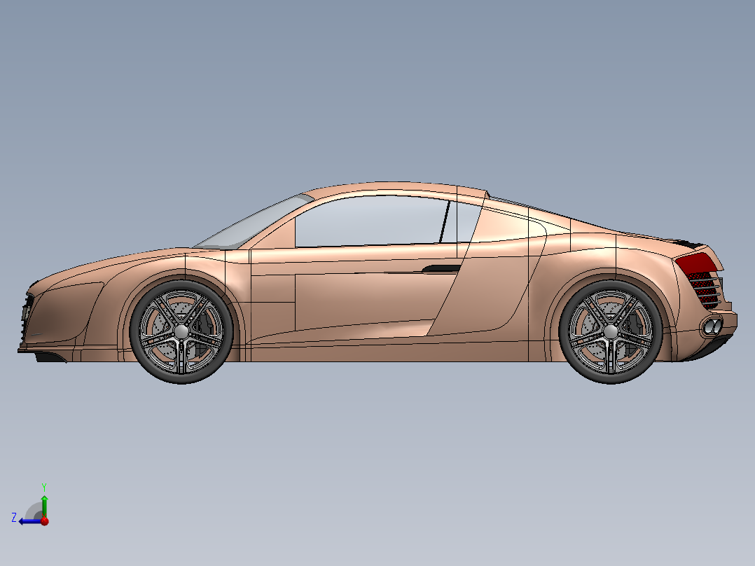 R8轿车外壳造型 sw16右视图
