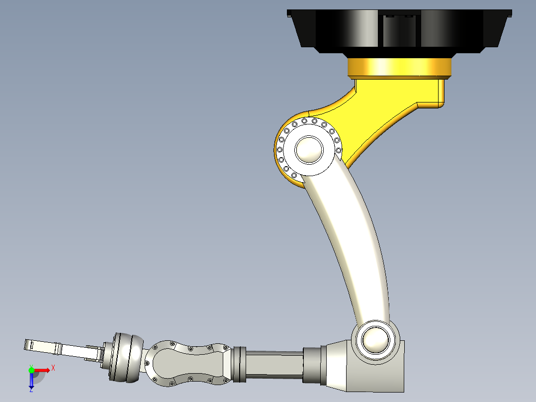 Fusion360工业机器人手臂模型MF俯视图