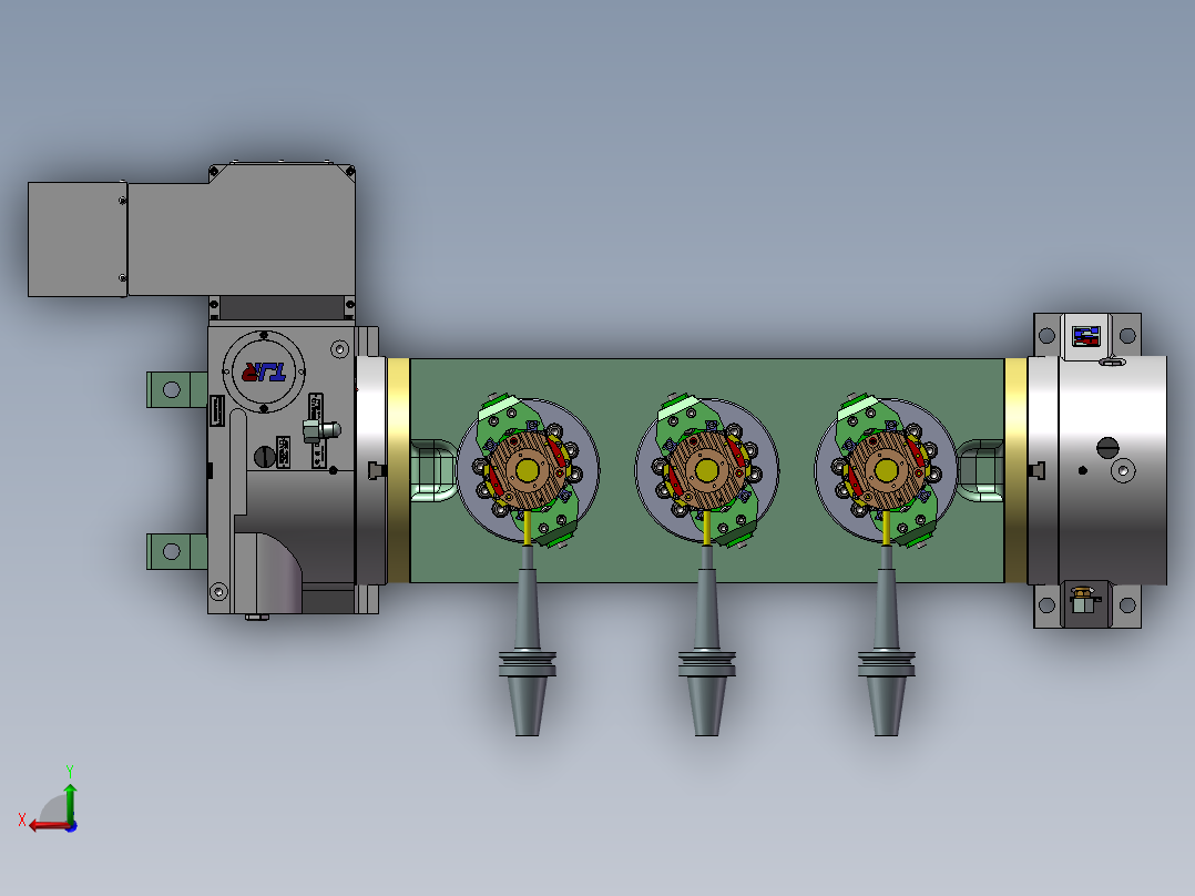 电机壳工装夹具后视图