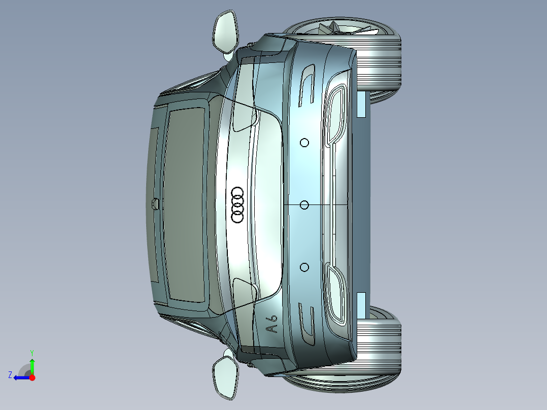 奥迪汽车外观建模模型右视图