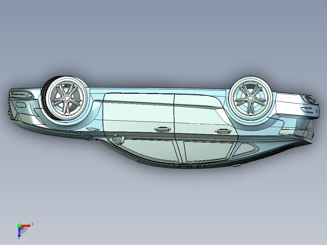 奥迪汽车外观建模模型俯视图