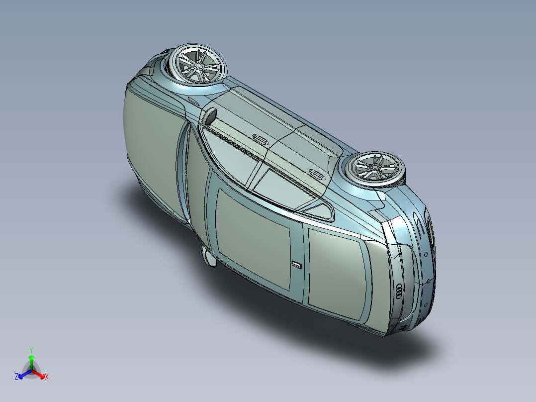 奥迪汽车外观建模模型正等轴测图