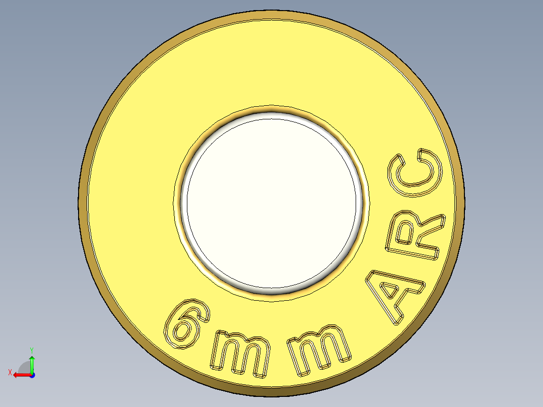 6毫米弧形子弹后视图